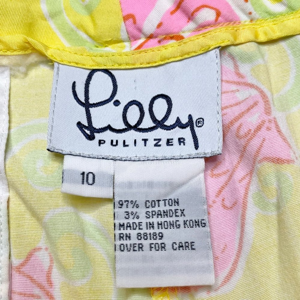 Lilly Pulitzer 10 Sunrise Sandbar cropped pants yellow - Picture 6 of 7